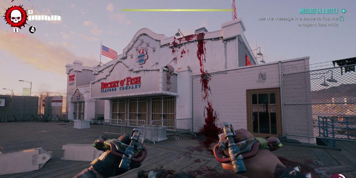 Dead Island 2 - Message In A Bottle Side Quest - Olhando para o lado de fora do balde O Fish