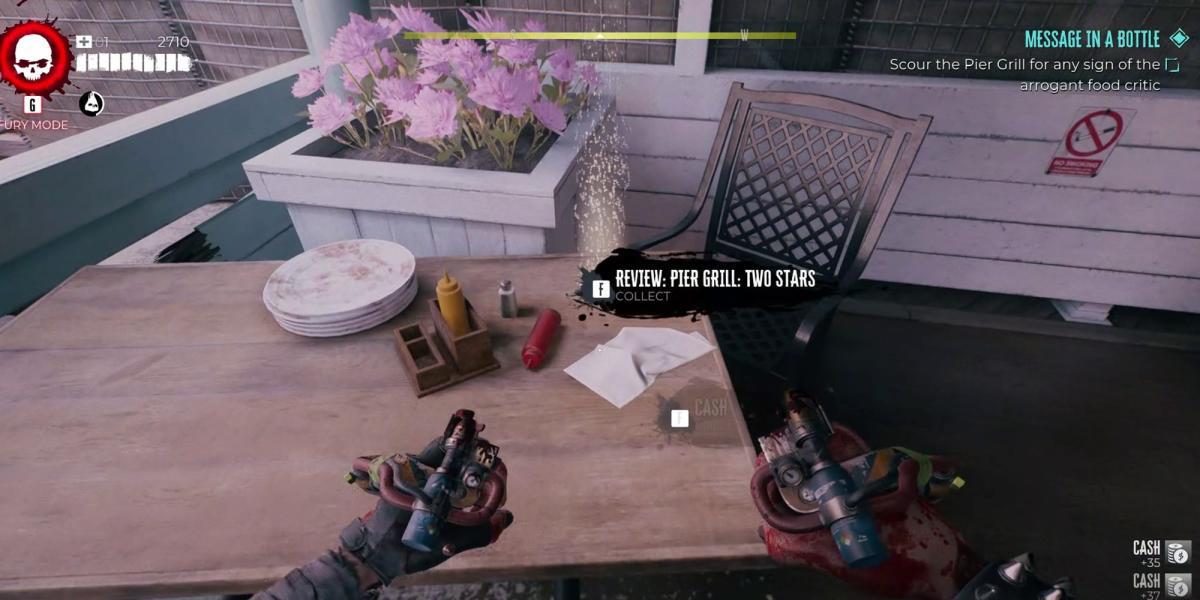 Dead Island 2 - Message In A Bottle Side Quest - Pegando a revisão do Pier Grill fora da mesa