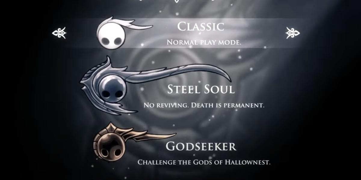 Hollow Knight Modes Normal Steel Soul Godseeker