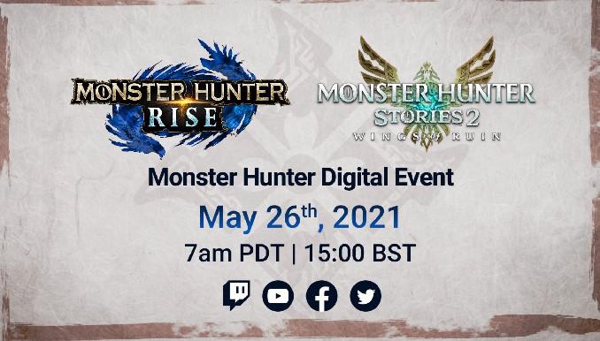 Horário de início do evento digital Monster Hunter (atualização 3.0 para o Rise)