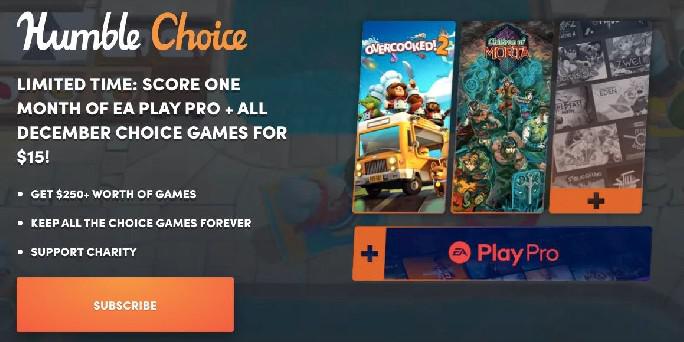 Humble Choice December Bundle tem mês de assinatura do EA Play Pro