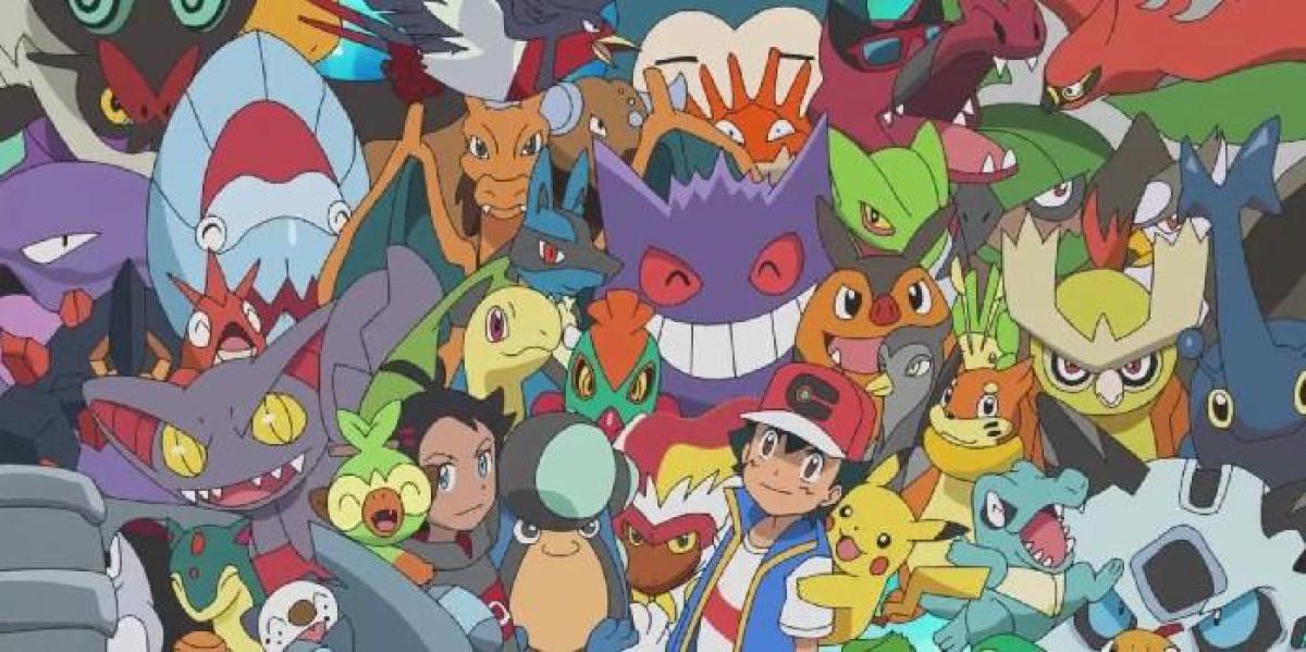 Imagem de anime de Pokemon mostra o antigo Pokemon de Ash assistindo sua grande partida