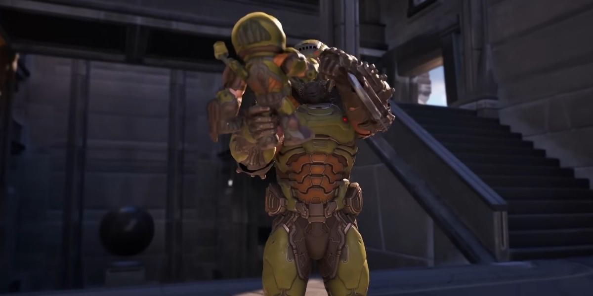 Imagem hilária de Fortnite mostra Master Chief e Doom Slayer andando de moto juntos