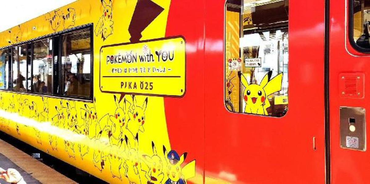 Imagem mostra o interior do trem Pokemon Pikachu no Japão