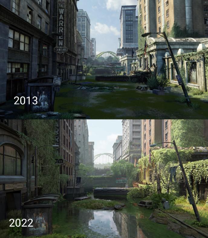 Imagens de comparação de The Last of Us Parte 1 mostram o quanto os ambientes mudaram