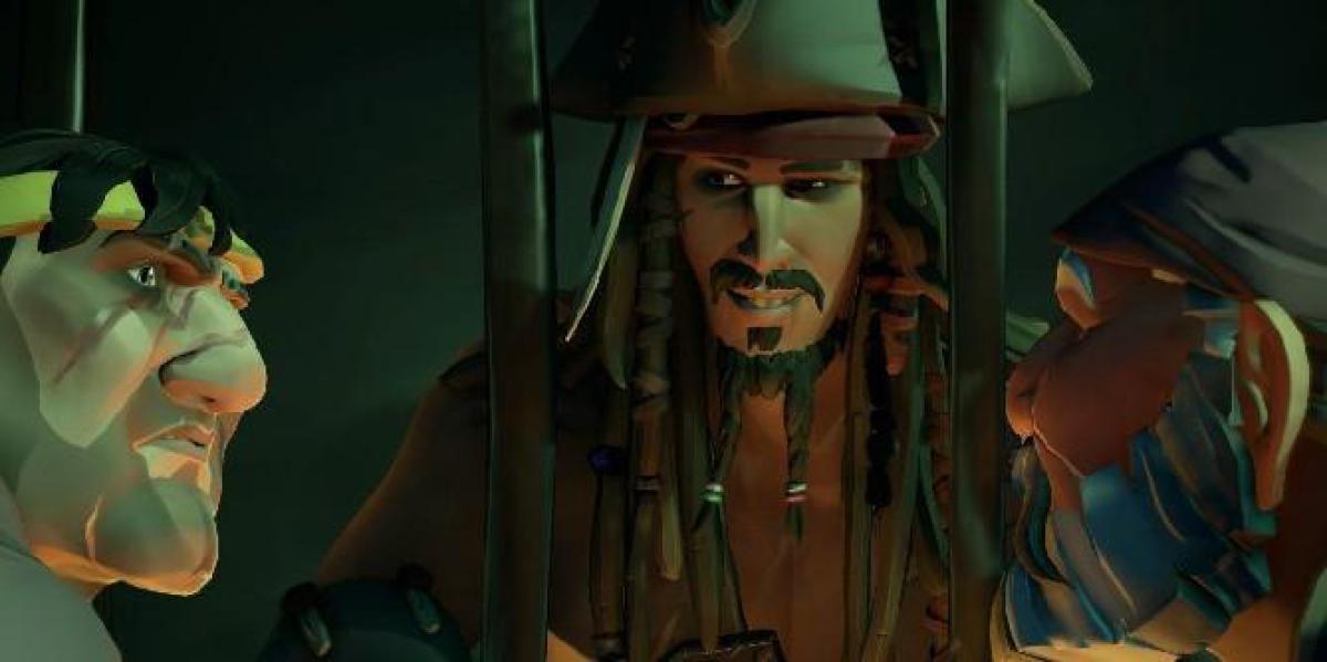 Jack Sparrow é um companheiro de tripulação totalmente funcional em Sea of ​​​​Thieves: A Pirate s Life