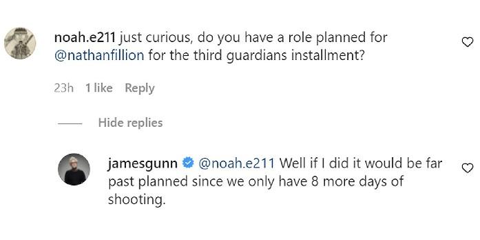 James Gunn revela Guardiões da Galáxia Vol. 3 Está quase terminando as filmagens