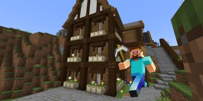 Jogador constrói cidade incrível para aldeões no Minecraft.
