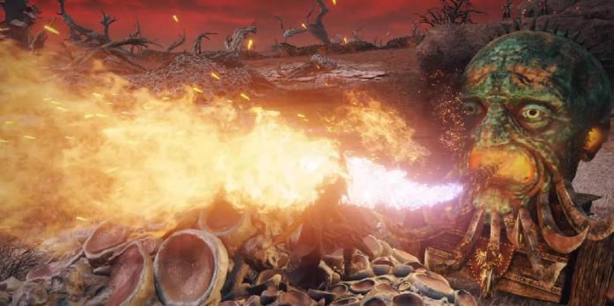 Jogador de Elden Ring coloca inimigo lança-chamas na luta contra Godrick Boss