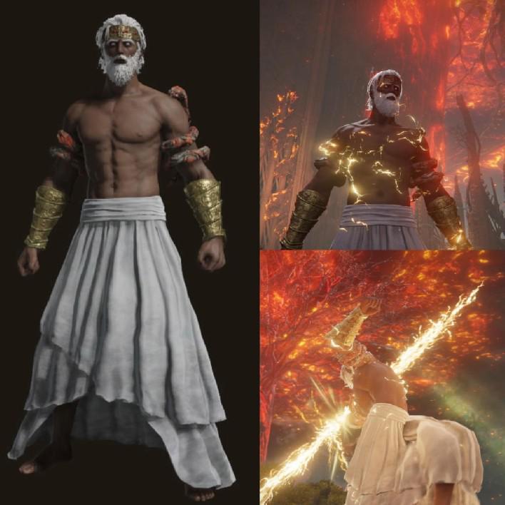 Jogador de Elden Ring faz personagens que se parecem com Zeus e Darth Maul