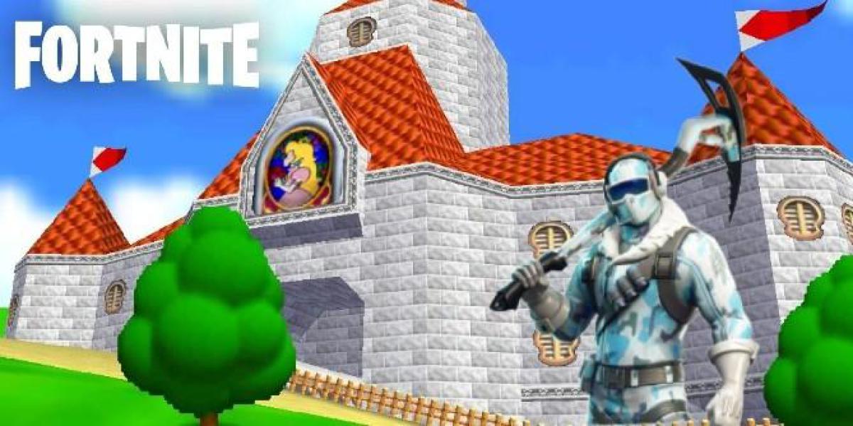 Jogador de Fortnite recria o castelo de Peach no modo criativo