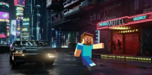 Jogador de Minecraft cria incrível cena Cyberpunk