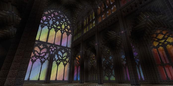 Jogador de Minecraft cria salão incrível com vitrais