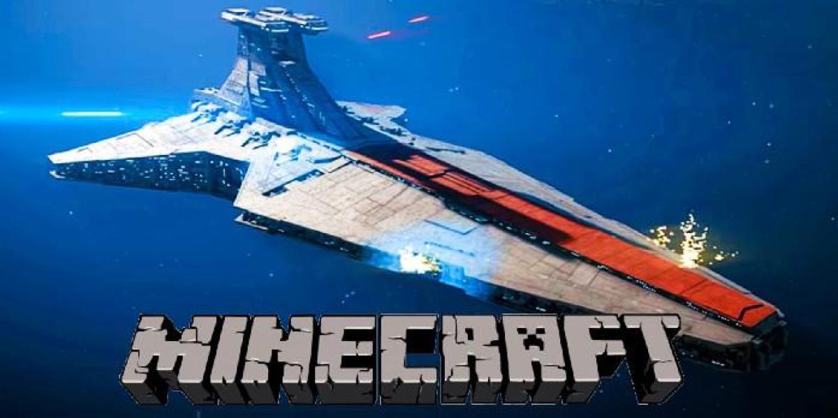 Jogador de Minecraft faz recriação impressionante do Star Destroyer da classe Venator de Star Wars