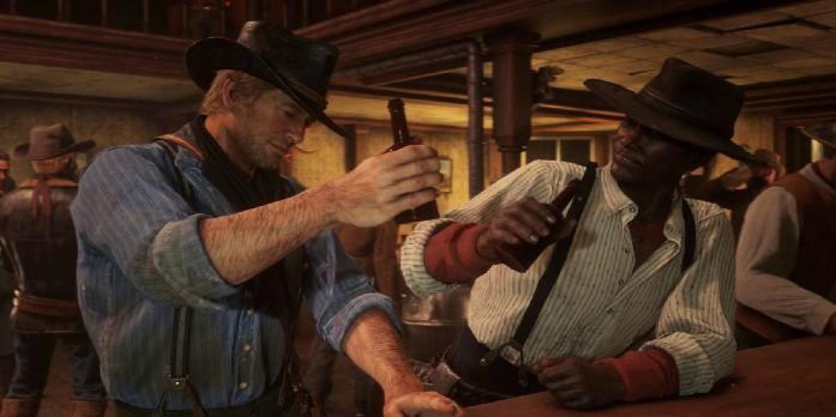 Jogador de Red Dead Redemption 2 aponta detalhes hilários durante cena de Arthur e Lenny bêbados