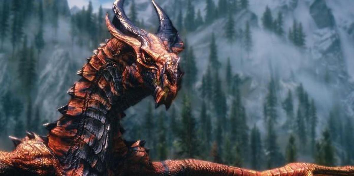 Jogador de Skyrim é enviado voando para a morte durante batalha com dragão antigo