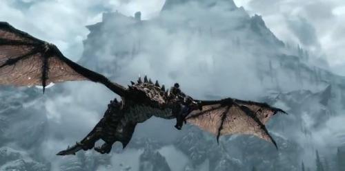 Jogador de Skyrim invoca uma cama que então afasta um dragão