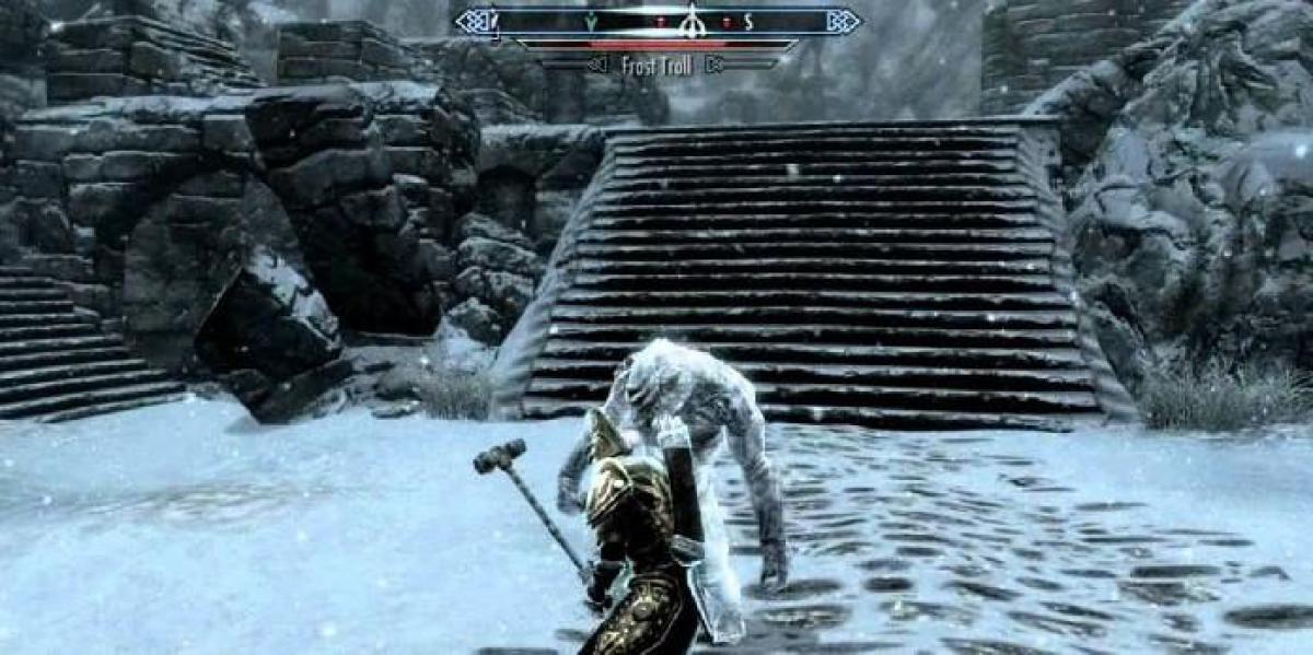Jogador de Skyrim obtém 4 Kill Cams seguidas enquanto luta com Frost Troll