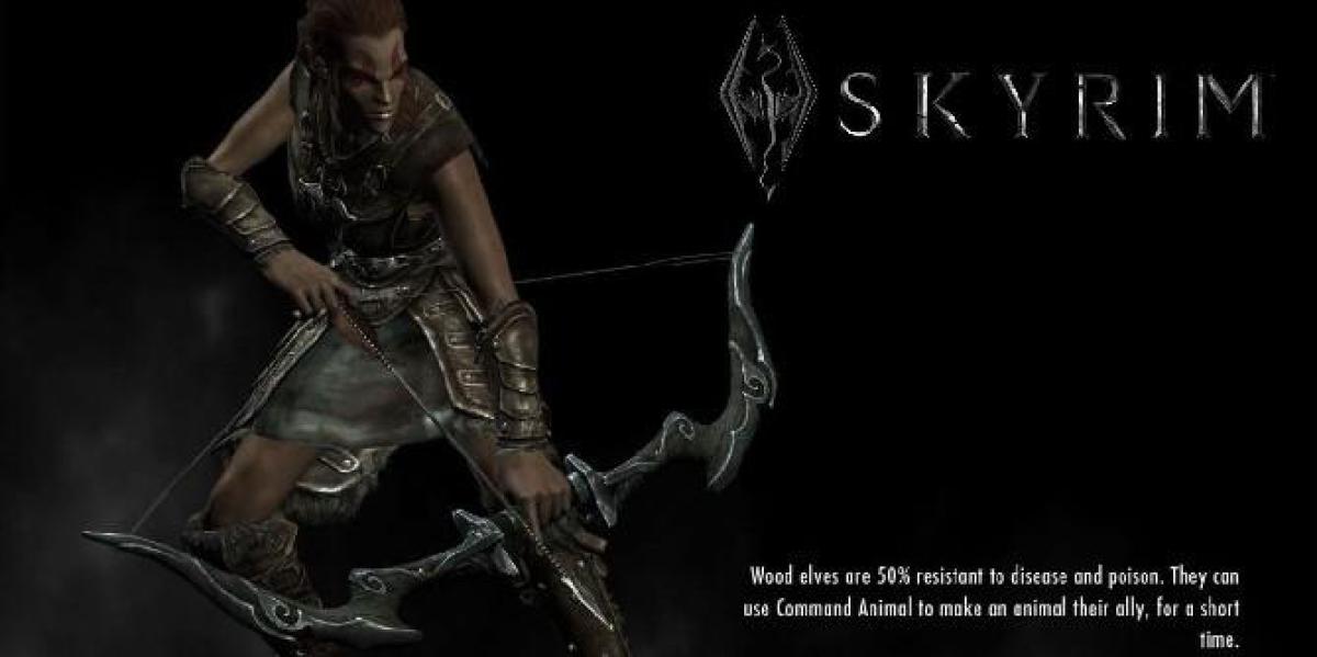 Jogador de Skyrim usa criador de personagem para fazer elfo de madeira a partir das telas de carregamento