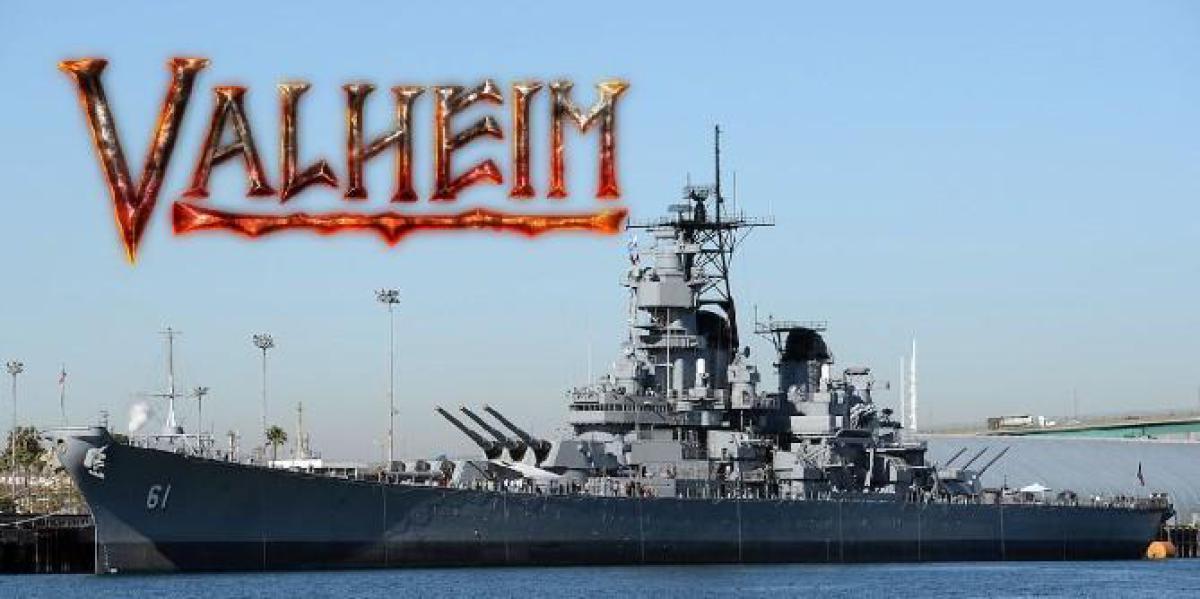 Jogador de Valheim cria navio de guerra da Marinha dos EUA