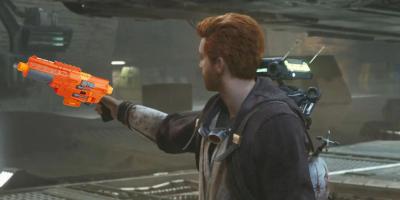 Jogador transforma blaster em NERF em Star Wars Jedi: Survivor