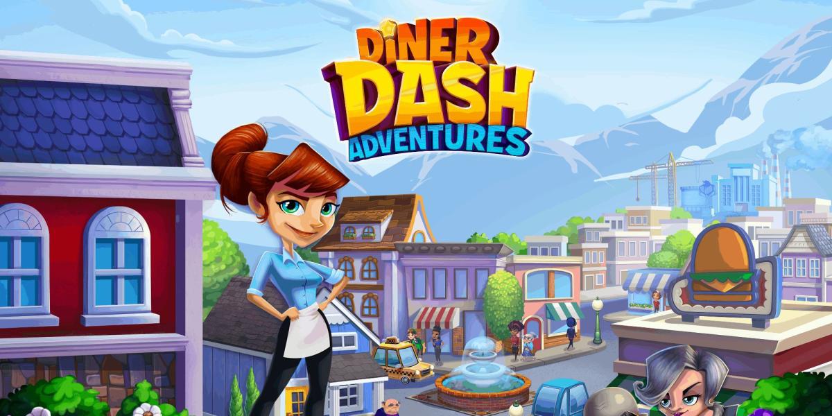 A imagem do título para Diner Dash Adventures