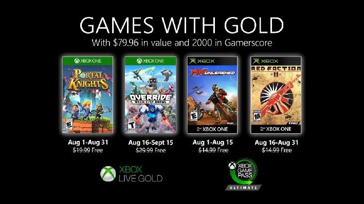 Jogos grátis do Xbox com ouro para agosto de 2020 revelados
