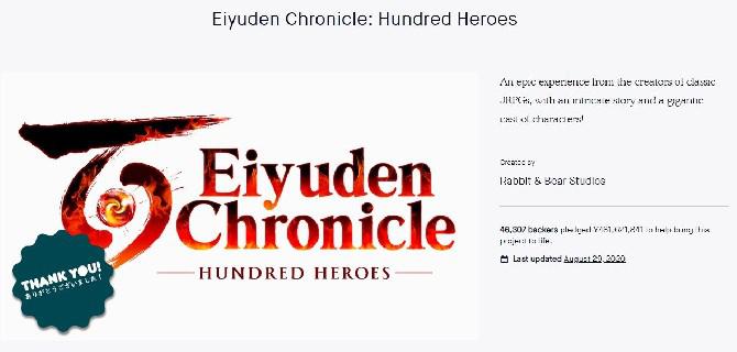 Kickstarter Eiyuden Chronicle fecha como terceira maior campanha até agora