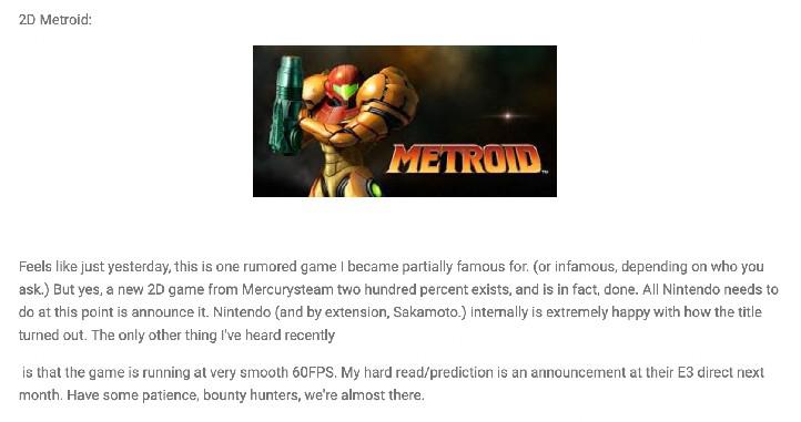 Leaker afirma que um novo jogo 2D Metroid 200% existe