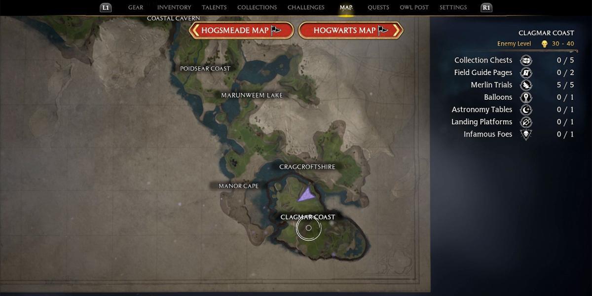 Legado de Hogwarts: como resolver todos os desafios de Merlin na costa de Clagmar