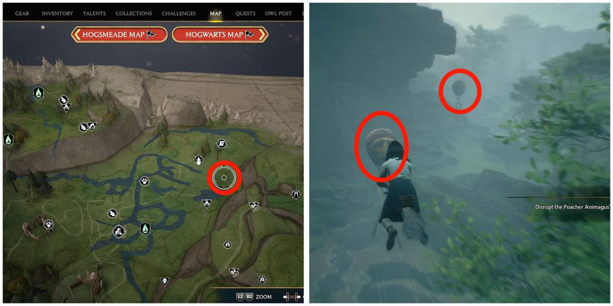 localização do balão 2 no legado de hogwarts