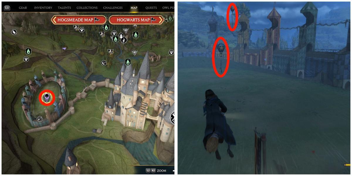 localização do balão 5 no legado de hogwarts