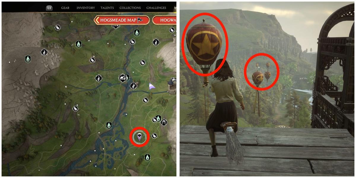 localização do balão 16 no legado de hogwarts