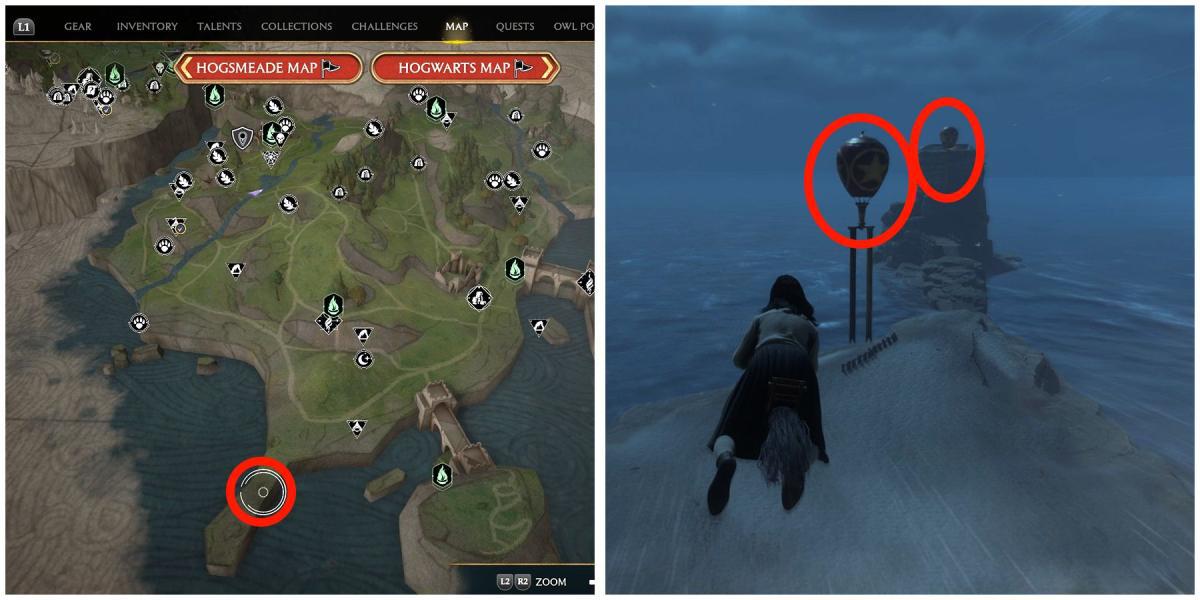 localização do balão 25 no legado de hogwarts