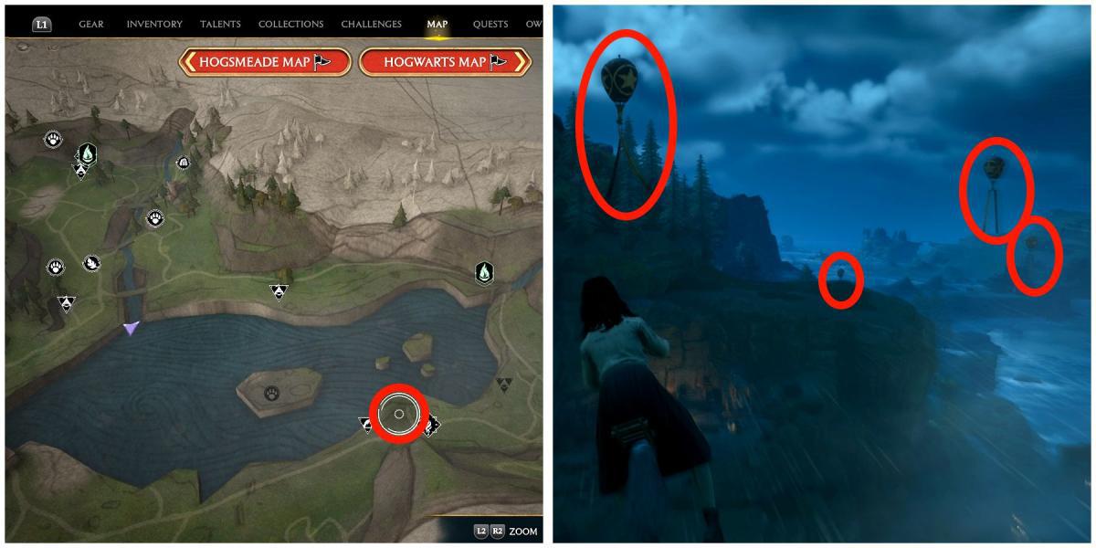 localização do balão 27 no legado de hogwarts