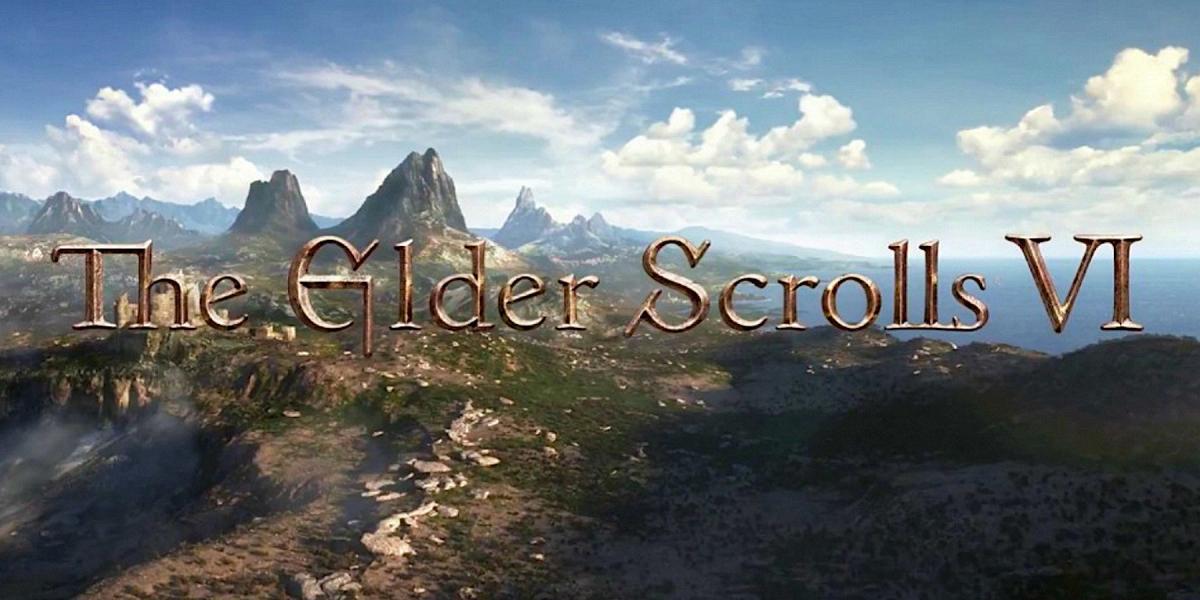 Logotipo do The Elder Scrolls 6 acima de um pedaço de terra sem nome.