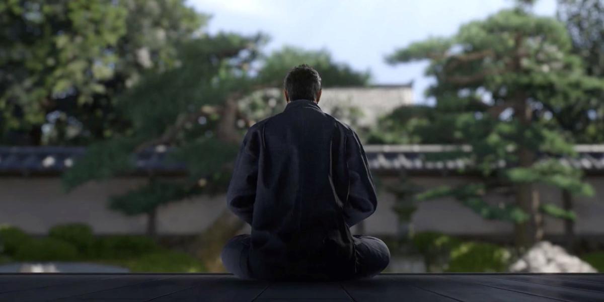 Kazuma Kiryu sentado em uma varanda em Like a Dragon Gaiden: The Man Who Erased His Name revela trailer