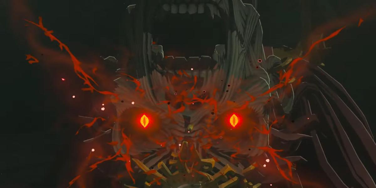 Ganondorf, como ele aparece no segundo trailer de The Legend of Zelda: Tears of the Kingdom.