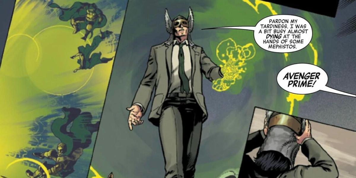 Loki como Avenger Prime em Avengers Forever Marvel Comics