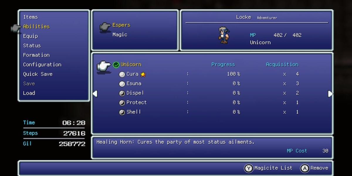 Unicórnio Esper em Final Fantasy 6