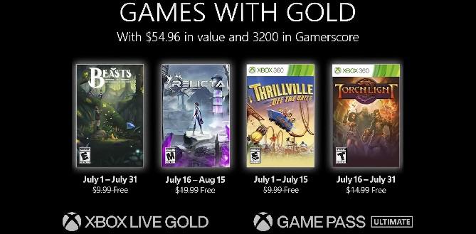 Mais 2 jogos gratuitos do Xbox com ouro para julho de 2022 já estão disponíveis