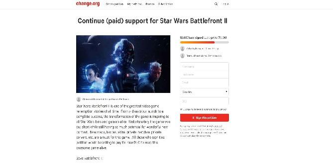 Mais de 50.000 fãs de Star Wars Battlefront 2 assinam petição para manter o jogo vivo