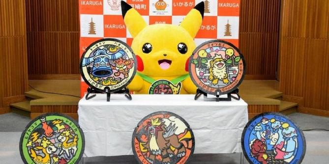 Mais tampas de bueiro com tema de Pokemon aparecem em cidades japonesas