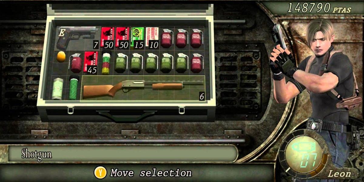 Olhando para a maleta de adidos em Resident Evil 4