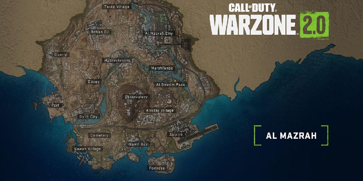Mapa de Al Mazrah de Call of Duty: Warzone 2 sendo maior que Verdansk pode ter prós e contras