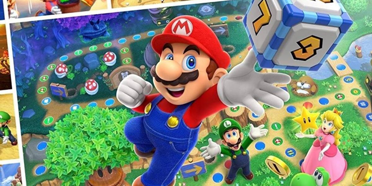 Mario pulando em Mario Party Superstars