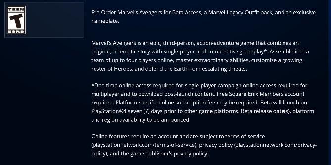 Marvel s Avengers precisa de internet para iniciar single player