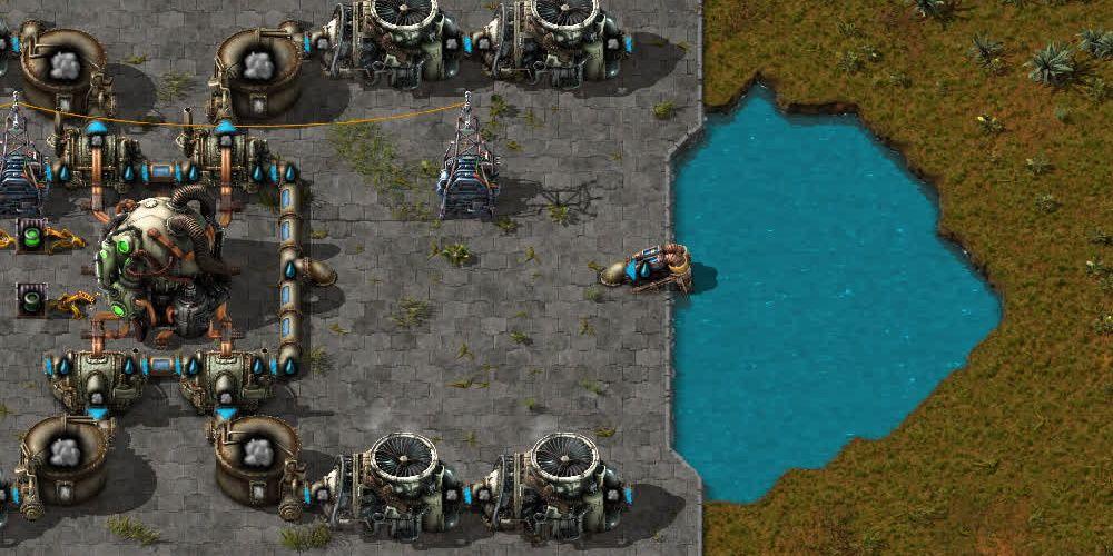 Captura de tela do Factorio mostrando a configuração do Nuclear Steam