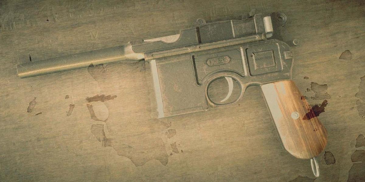 Pistola Mauser de Red Dead Online sendo atualizada