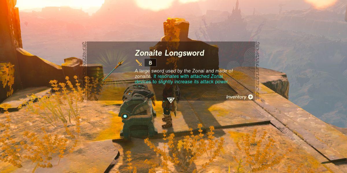Zelda Tears of the Kingdom Melhores primeiras armas Fuse Zonaite Zonai Sword